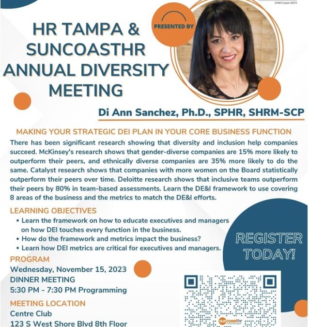 Dr. Di speaking at SuncoastHR & HR Tampa Diversity Event!
